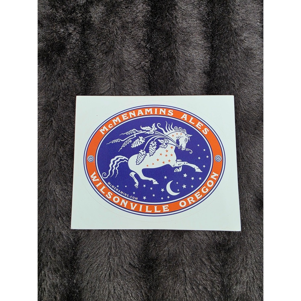 McMenamins Ales Wilsonville Oregon Pegasus Sticker Decal Blue Orange PNW Beer